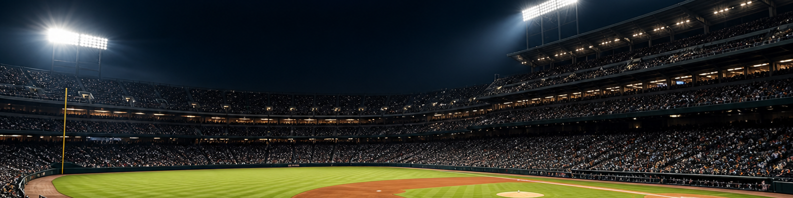 夜の野球場をモチーフにしたエクレアMLBナビのオリジナル画像