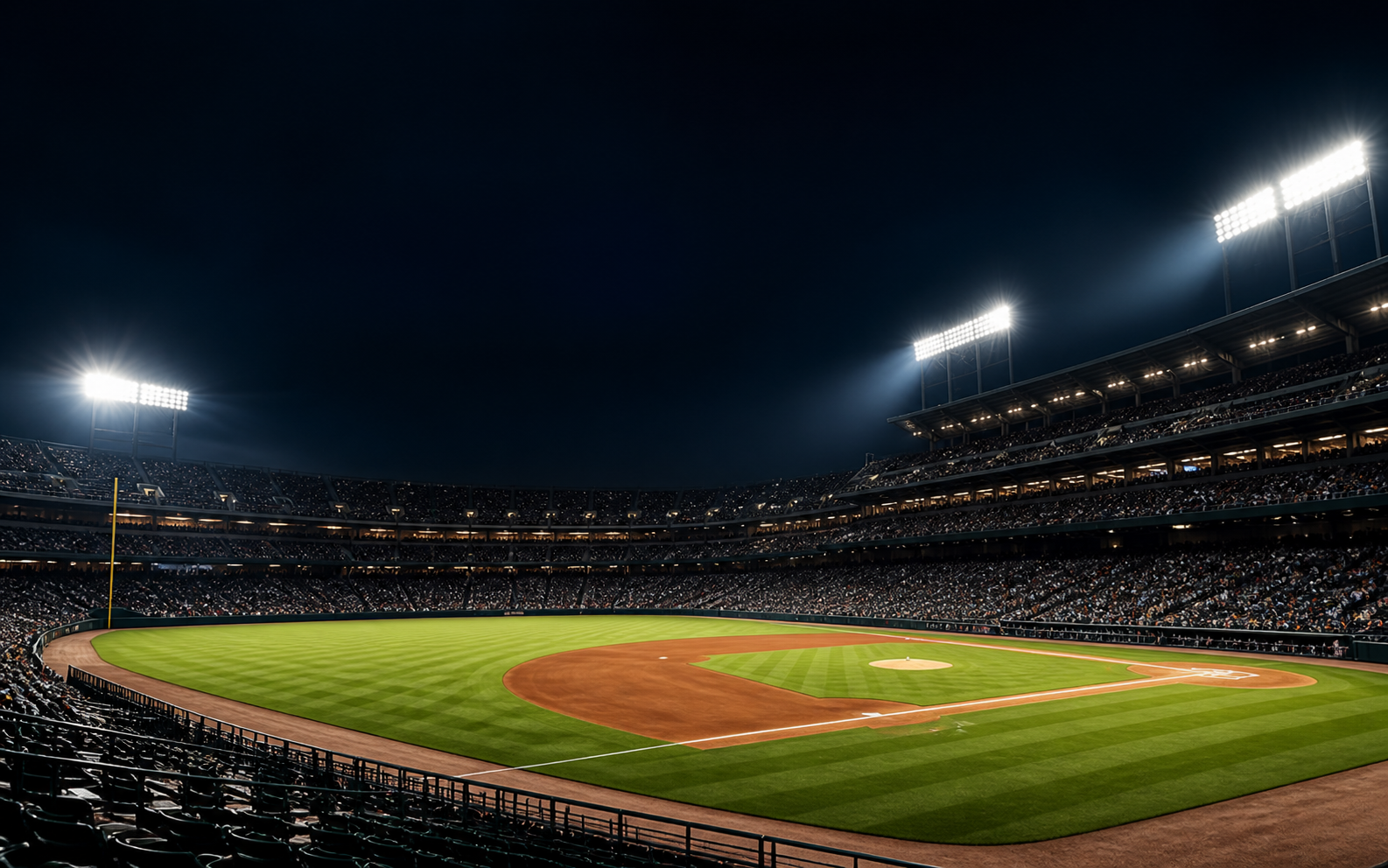 夜の野球場をモチーフにしたエクレアMLBナビのオリジナル画像